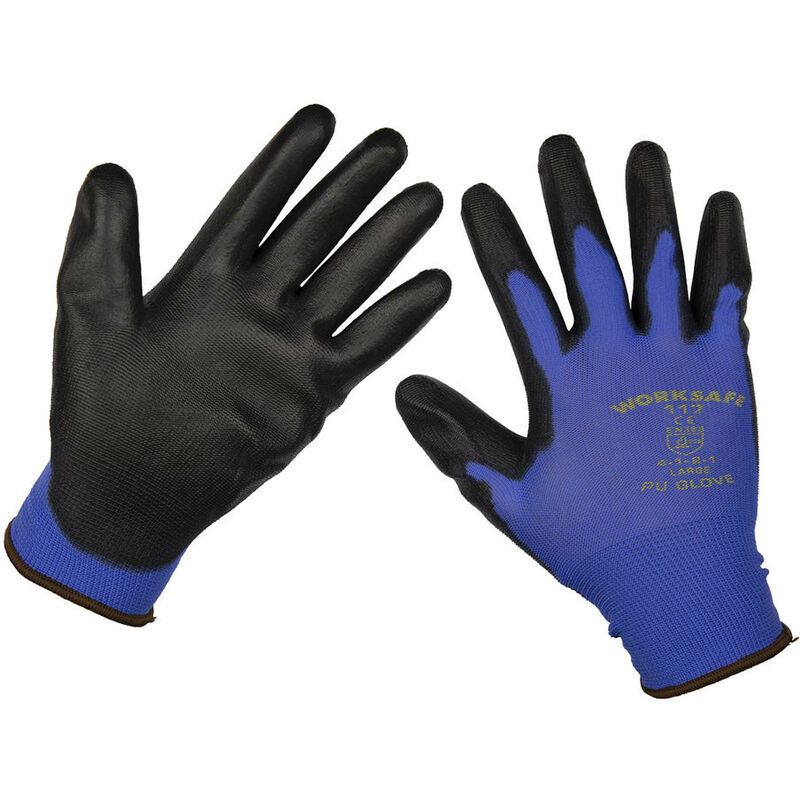 Sealey - 9117L/B120 Lightweight Precision Grip Gloves (Large) - Pack of 120 Pairs