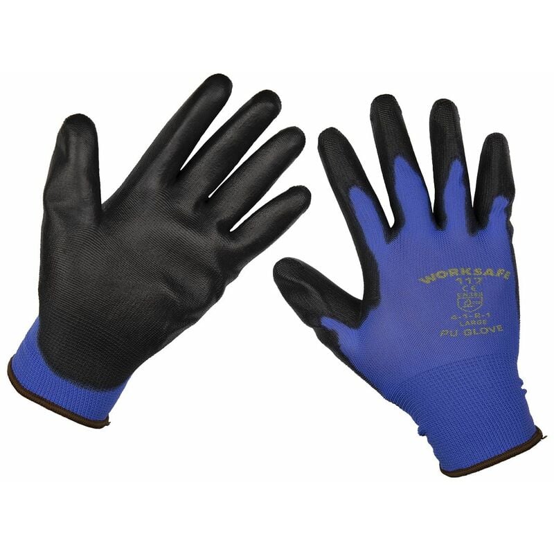 Lightweight Precision Grip Gloves (Large) - Pair 9117L - Sealey