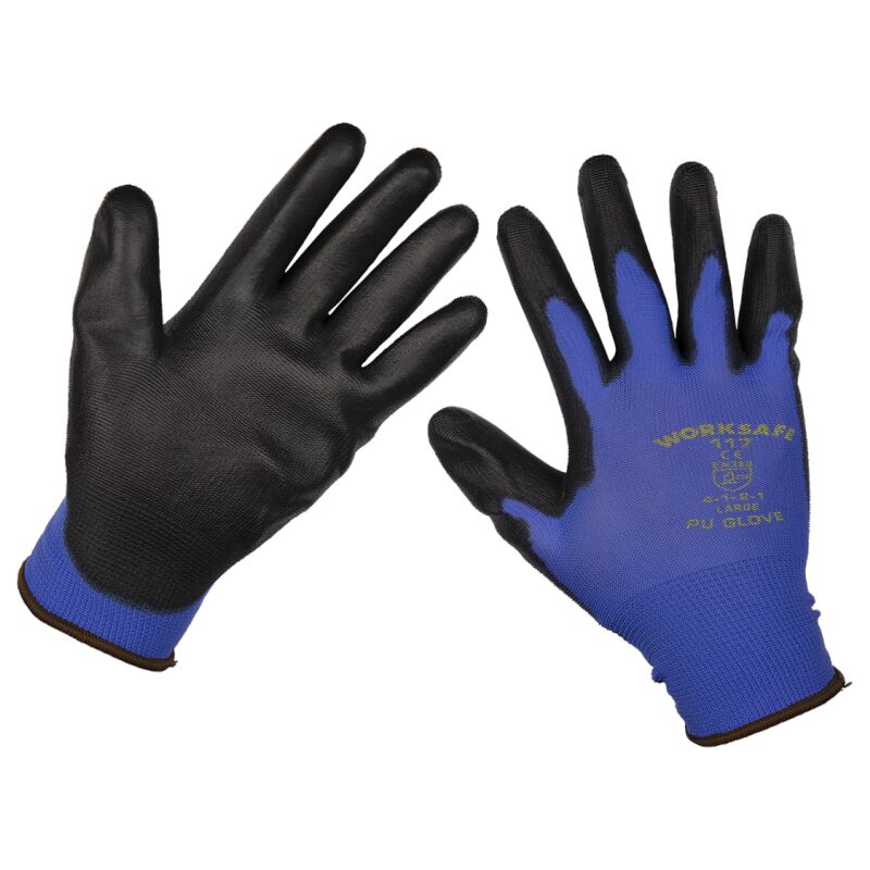 Lightweight Precision Grip Gloves (Large) - Pair - Sealey