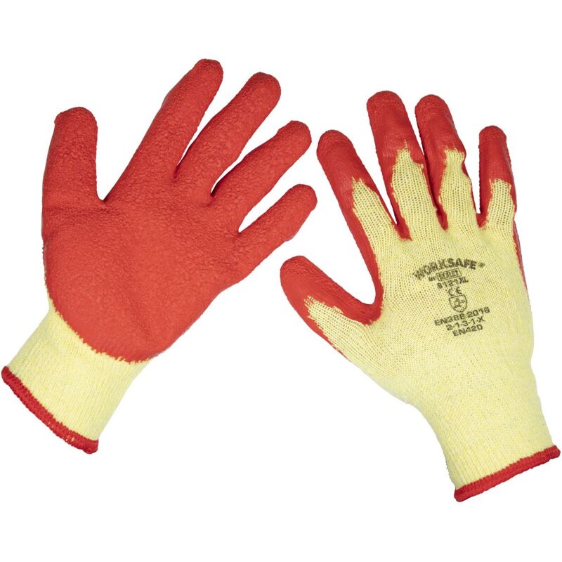 Super Grip Knitted Gloves Latex Palm (X-Large) - Pair - Sealey
