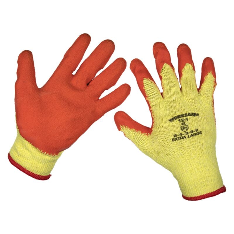Super Grip Knitted Gloves Latex Palm (X-Large) - Pair - Sealey