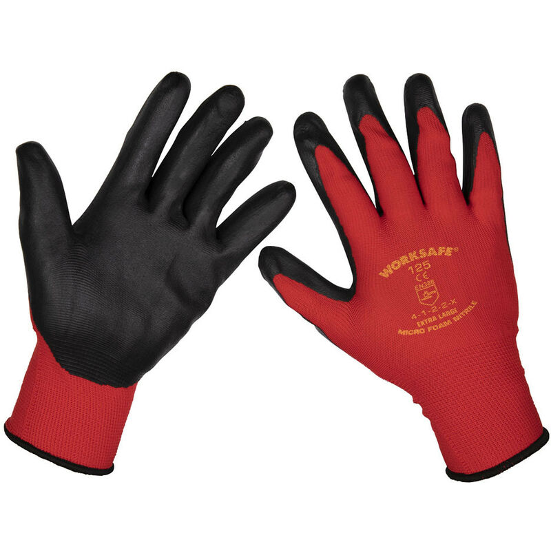 Sealey - 9125XL/B120 Flexi Grip Nitrile Palm Gloves (X-Large) - Pack of 120 Pairs