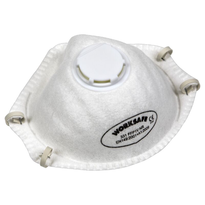 Cup Mask Valved FFP1, Pack of 10 - Sealey