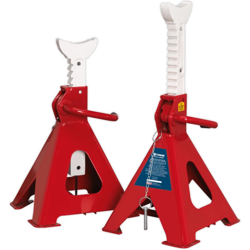 AAS5000 Axle Stands (Pair) 5tonne Capacity per Stand Auto Rise Ratchet - Sealey