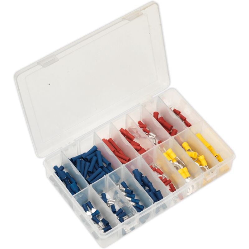 AB038MT Crimp Terminal Assortment 200pc Blue, Red & Yellow - Sealey