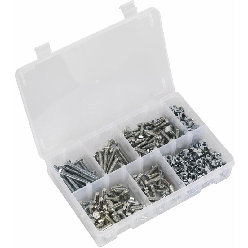 Sealey Setscrew, Nut & Washer Assortment 408pc High Tensile M6 Metric AB050SNW