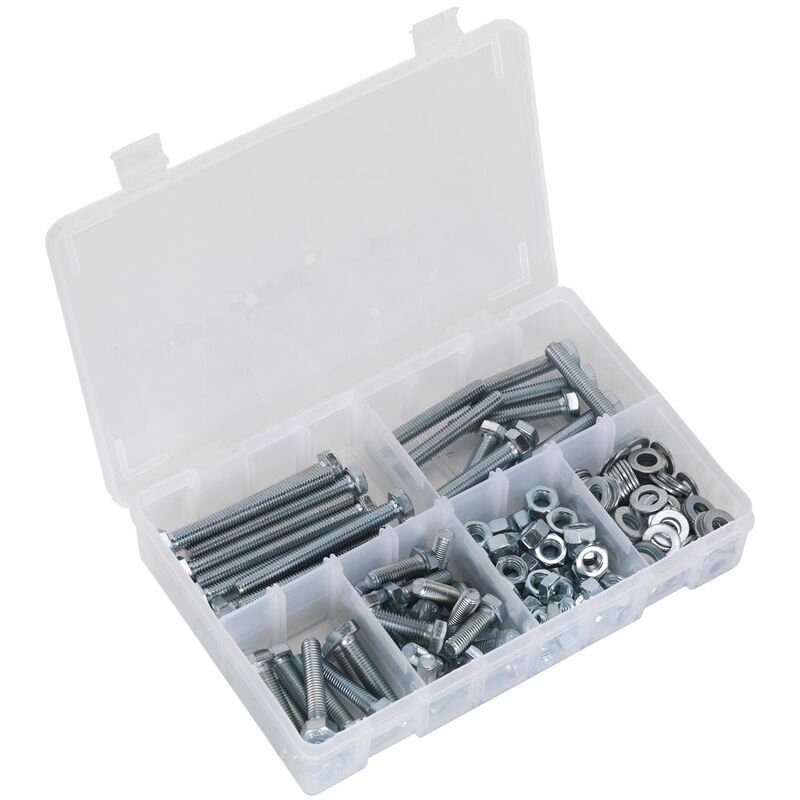 Sealey - Setscrew, Nut & Washer Assortment 220pc High Tensile M8 Metric AB051SNW