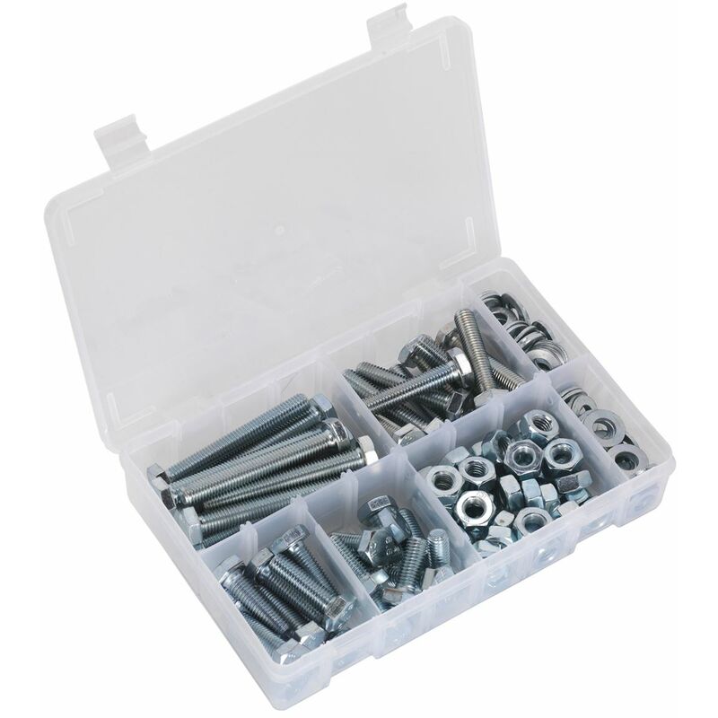 Sealey - Setscrew, Nut & Washer Assortment 150pc High Tensile M10 Metric AB052SNW