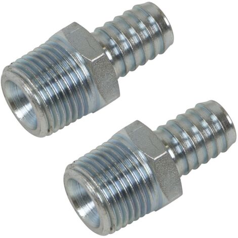 Sealey AC99 PCL Screwed Tailpiece Male 1/2""BSPT - 1/2"" Hose - Pack of 2