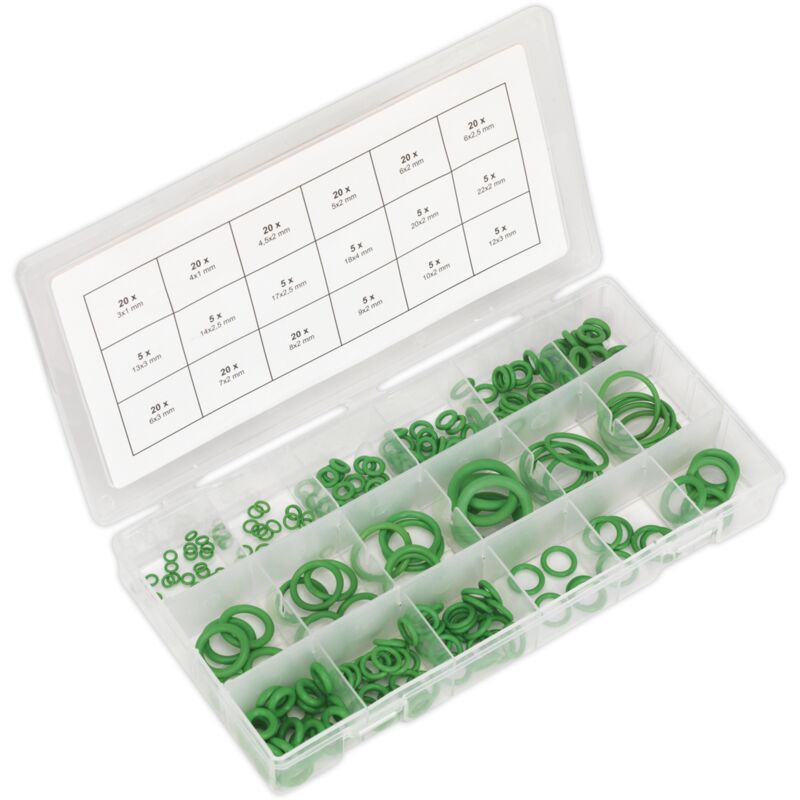 SEALEY - ACOR225 Air Conditioning Rubber O-Ring Assortment 225pc - Metric