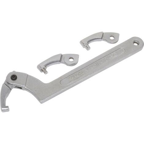Sealey Adjustable C-Spanner Hook & Pin Wrench Set 51-121mm 4pc SMC2L