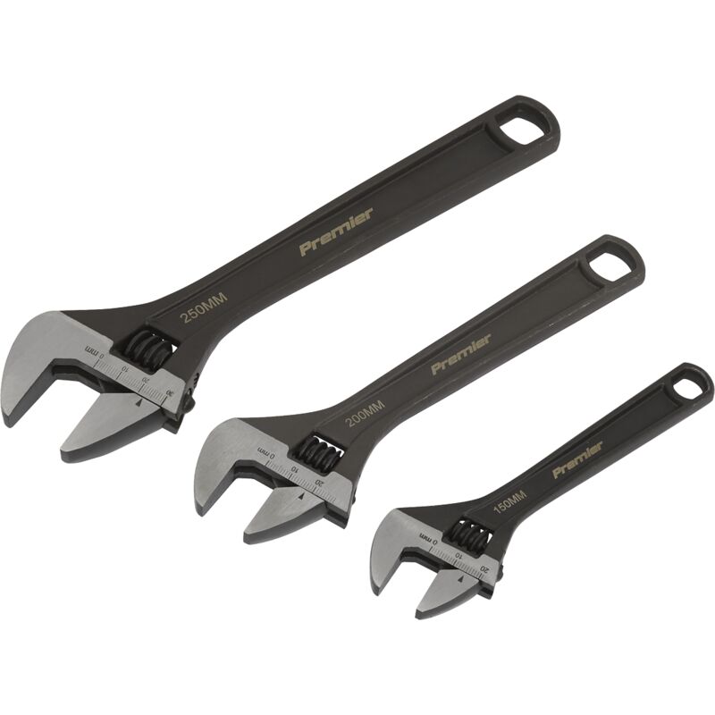 AK607 Premier Adjustable Wrench Set 3pc - Sealey