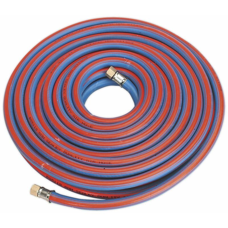 Sealey - Air Line Hose 15m x 8mm with 1/4''BSP Unions Extra Heavy Duty AH15R