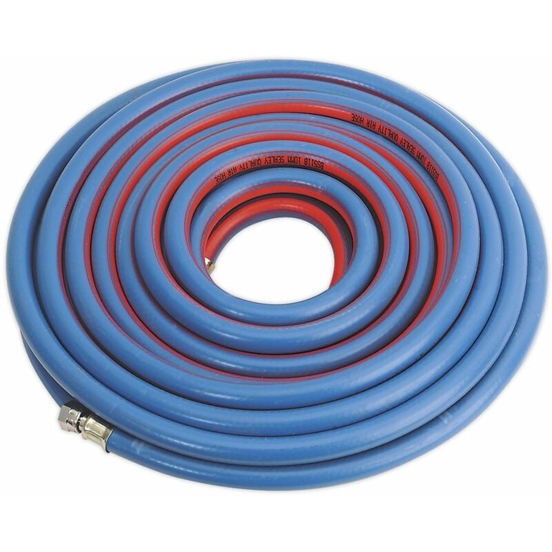 Sealey Air Line Hose 15m x 10mm with 1/4BSP Unions Extra-Heavy-Duty AH15R/38