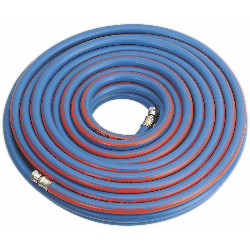 Sealey - Air Line Hose 20m x 10mm with 1/4''BSP Unions Extra Heavy Duty AH20R/38