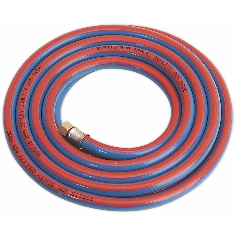 Sealey - Air Line Hose 5m x 8mm with 1/4''BSP Unions Extra Heavy Duty AH5R