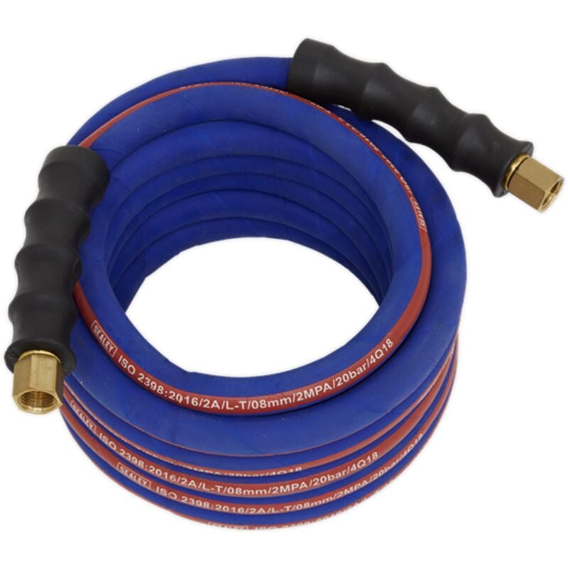 Sealey - Air Hose 5M x 8MM with 1/4' bsp Unions Extra Heavy-duty