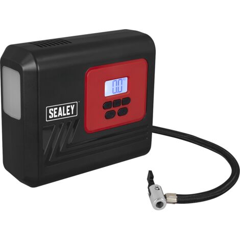 SEALEY AIR COMPRESSOR 12V TYRE INFLATOR MINI CAR VAN BIKE PUMP WORKLIGHT MAC12D