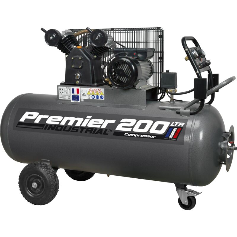 Sealey - SAC3203B Premier 200L Belt Drive Air Compressor with Front Control Panel 3hp
