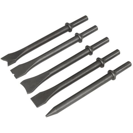 Sealey Air Hammer Chisel Set 5pc 170mm 401 Shank Fits Most Brands SA11C