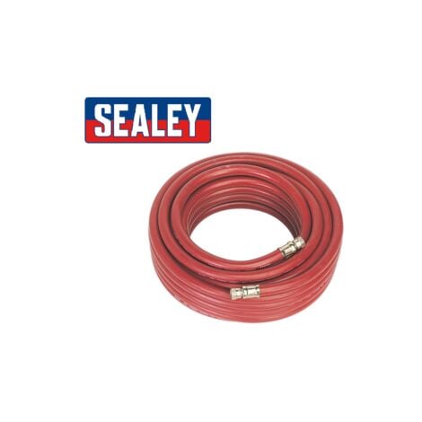 Sealey Air Hose Line 5m x 10mm 16ft Rubber Hose Compressor 1/4"" BSP AHC538