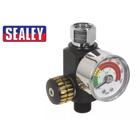 Sealey Air Pressure Regulator Spray Paint Gun Tools On Gun Gauge AR01
