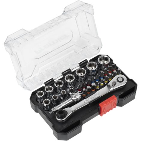 Sealey AK2111 Premier Socket & Colour-Coded Bit Set 1/4""Sq Drive 31pc