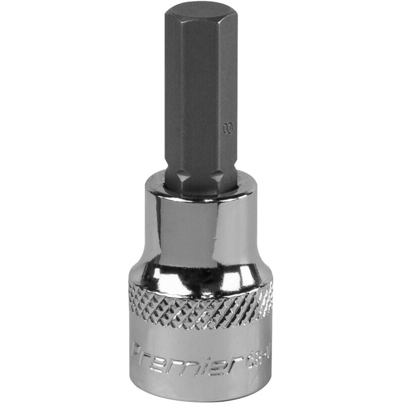 SBH011 Premier Hex Socket Bit 3/8'Sq Drive 8mm - Sealey