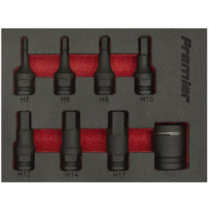 Impact Hex Socket Bit Set 8pc 3/8''Sq Drive AK5620 - Sealey