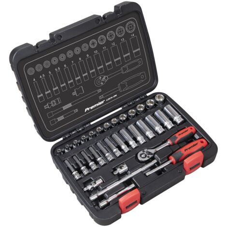 Sealey AK27480 Lock-On Socket Set 1/4""Sq Drive 32pc