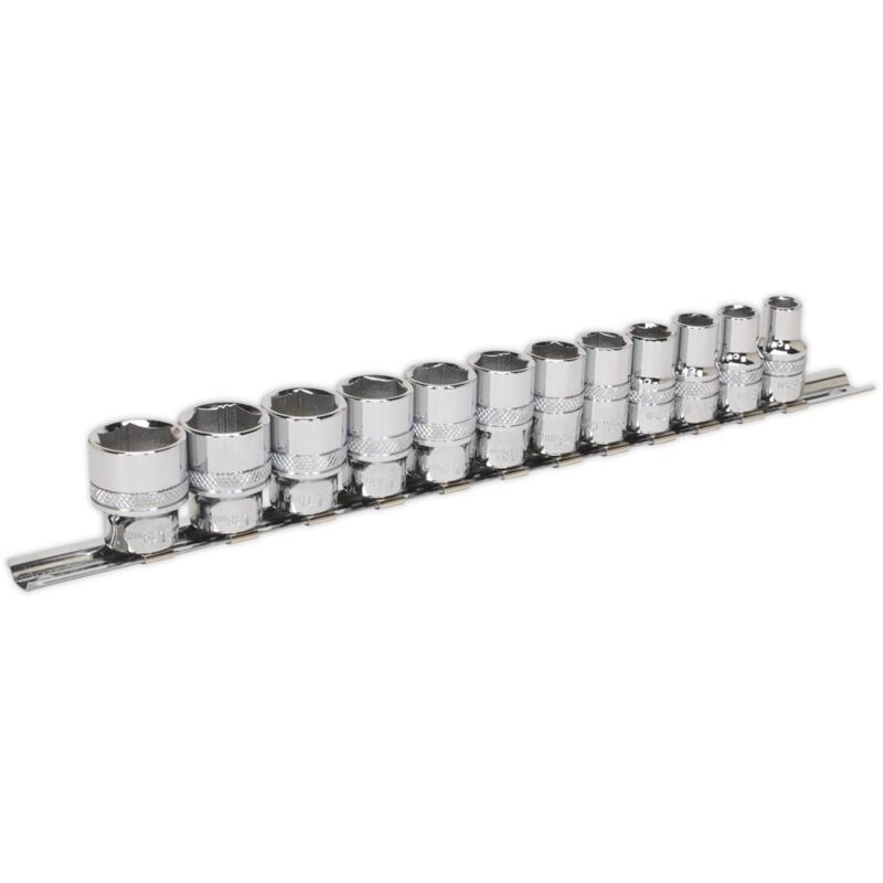 Sealey - Metric Socket Set 12pc 3/8''Sq Drive Lock On 6pt Standard Length AK2741