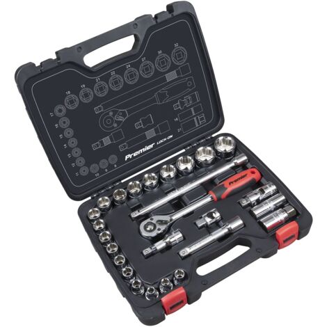 Sealey AK27482 Premier Lock-On Socket Set 1/2""Sq Drive 26pc