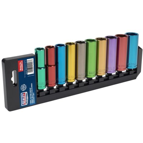 Sealey AK288D Premier Deep Multi-Coloured Socket Set 1/2""Sq Drive 10pc