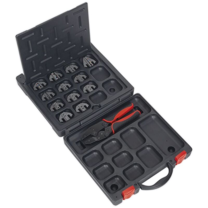 Sealey - AK3858COMBO Ratchet Crimping Tool with Jaws and Storage Case