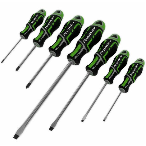 Sealey AK4325HV Screwdriver Set 7pc GripMAX Hi-Vis Green