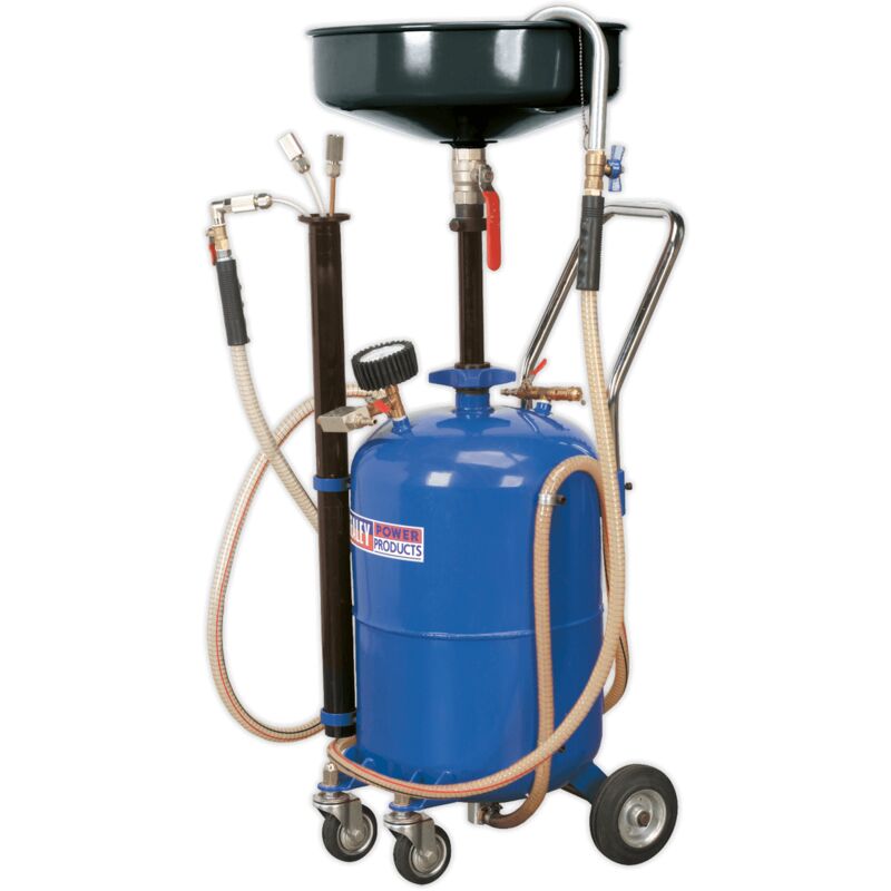Sealey AK456DX Mobile Oil Drainer with Probes 35L Air Discharge