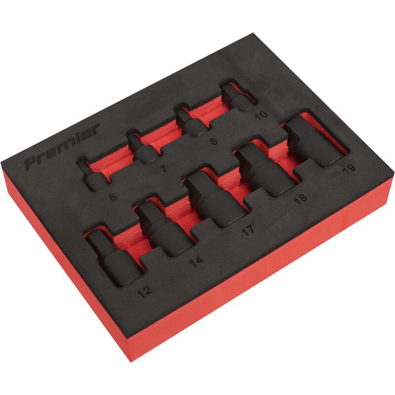 AK5525 Premier Low Profile Hex Impact Socket Bit Set 1/4' & 3/8'Sq Drive 9pc - Sealey