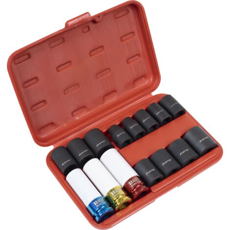 Sealey AK5615M Premier Impact Socket & Wheel Nut Removal Set 1/2""Sq Drive 15pc
