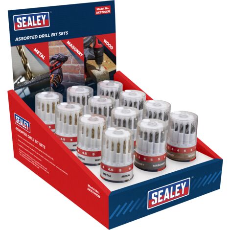 Sealey AK5700DB Assorted Drill Bit Sets - Display Box of 12