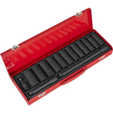 Sealey AK5815M Premier Deep Impact Socket Set 1/2""Sq Drive 15pc