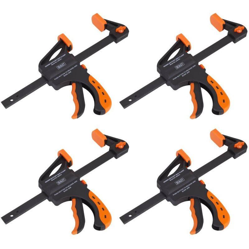 Sealey Ratchet Bar Clamp Set 150mm 4pc AK61014