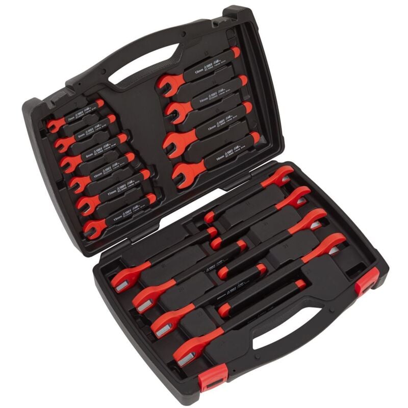 Sealey - AK63172 Premier Insulated Open-End Spanner Set 18pc - vde Approved