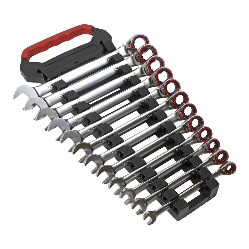 Reversible Ratchet Combination Spanner Set12 Piece Metric - Sealey
