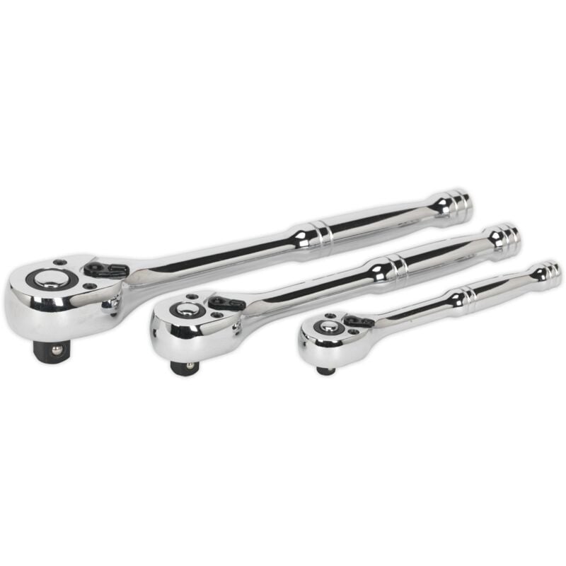 AK6672 Premier Pear-Head Ratchet Wrench Set with Flip Reverse 3pc - Sealey