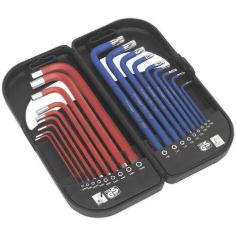 Sealey AK7176 Premier Long Anti-Slip TRX-Star & Ball-End Hex Key Set 18pc