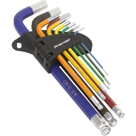 Sealey AK7197 Premier Imperial Long Ball-End Hex Key Set 9pc