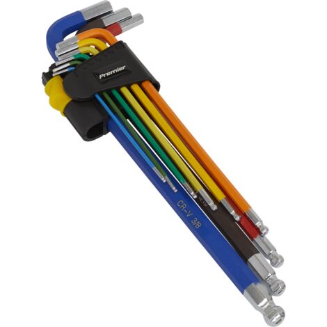 Sealey AK7198 Premier Imperial Extra-Long Ball-End Hex Key Set 9pc