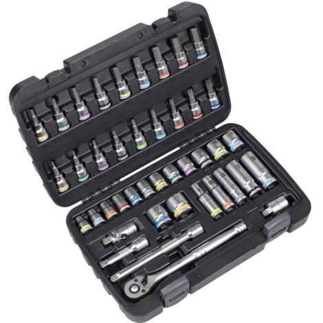 Sealey AK7915 Socket & Socket Bit Set 3/8""Sq Drive 42pc