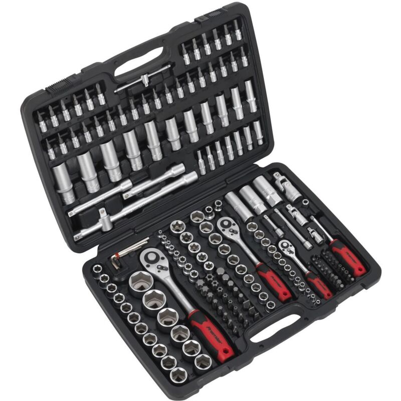 AK7955EU Socket Set 172pc 1/4, 3/8 & 1/2Sq Drive 6pt WallDrive Metric - Sealey