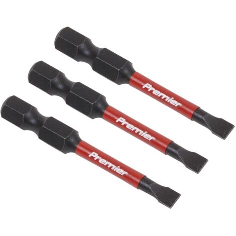 Sealey AK8226 Premier Slotted Impact Power Tool Bits 4.5 x 50mm 3pc